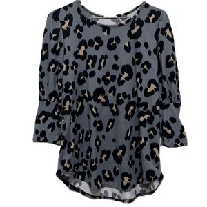 Women’s REB. IN J. 220, Leopard Print, Round Neck Top, Size Small-Medium